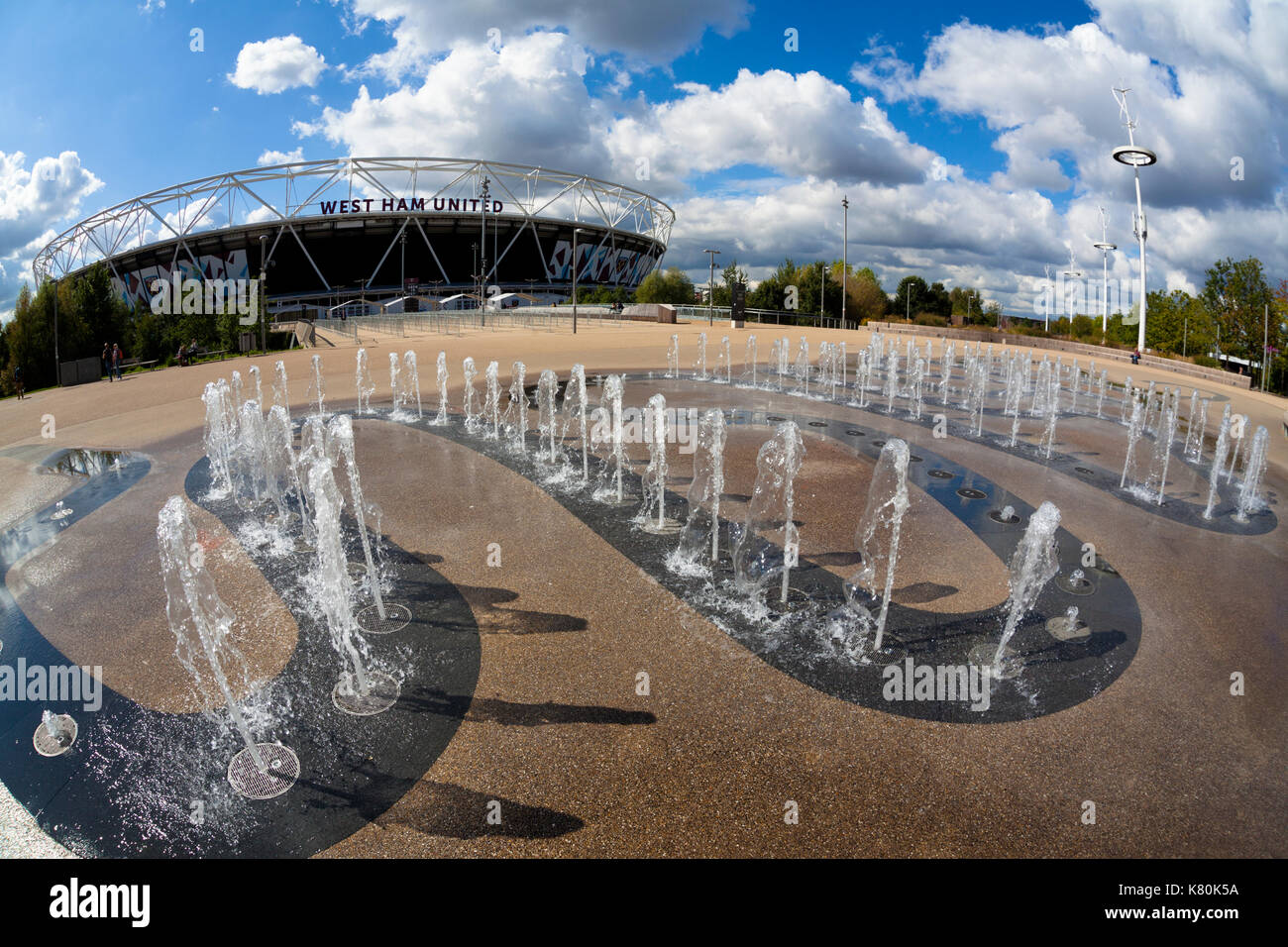 The London Stadium at the Queen Elizabeth Olympic Park branded as the home of West Ham United Football Club, London, UK Stock Photo