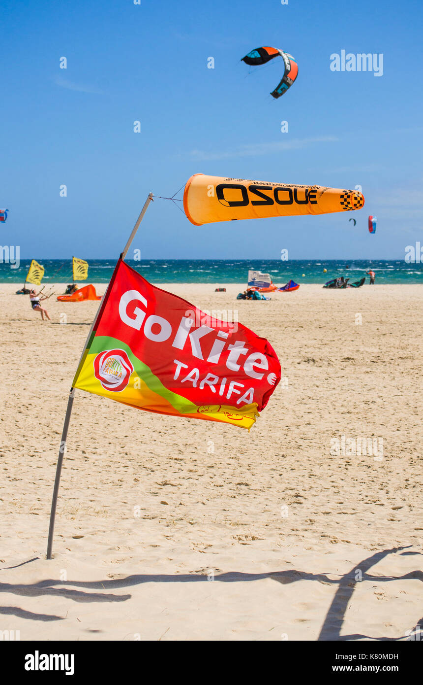 Flags of kitesurfer schools on beach Kitesurfing, Kiteboarding