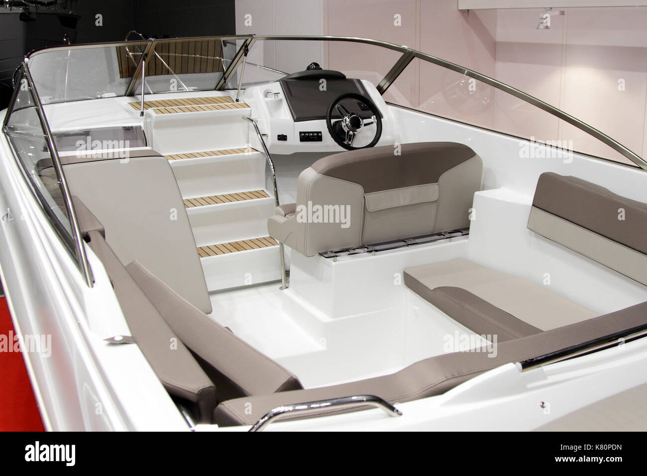 Interior of a modern pleasure boat Stock Photo Alamy