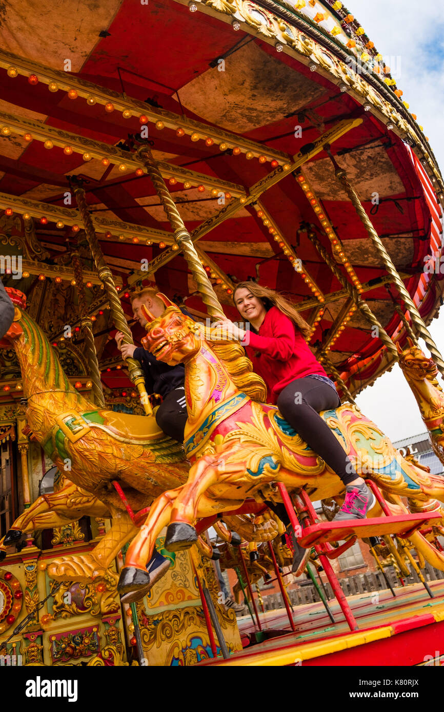 Old gallopers roundabout hi-res stock photography and images - Alamy