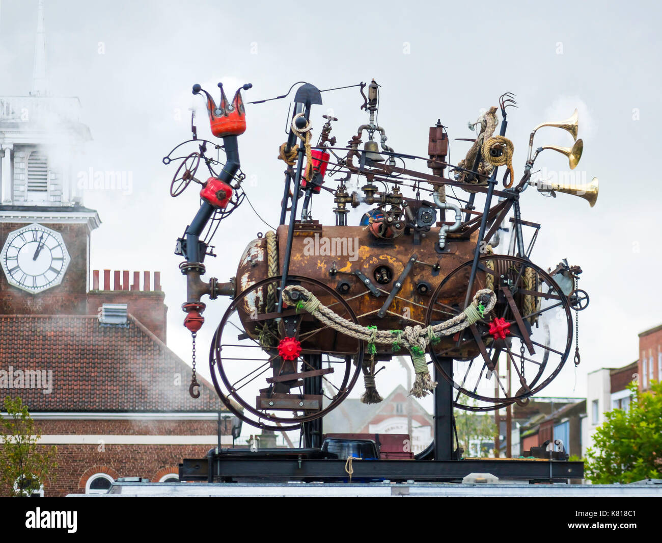 The Stockton Flyer automaton sculpture based on Stephensons designed by Rob Higgs has