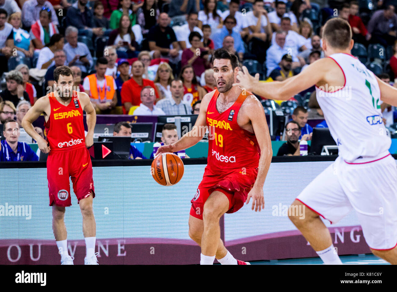 September 7, 2017: Fernando San Emeterio #19 (ESP) during the FIBA  Eurobasket 2017 - Group C, game between Hungary and Spain at Polyvalent  Hall, Cluj-Napoca, Romania ROU. Foto: Cronos Stock Photo - Alamy