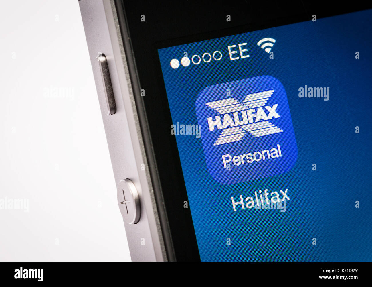 Halifax mobile banking app on an iPhone mobile phone Stock Photo