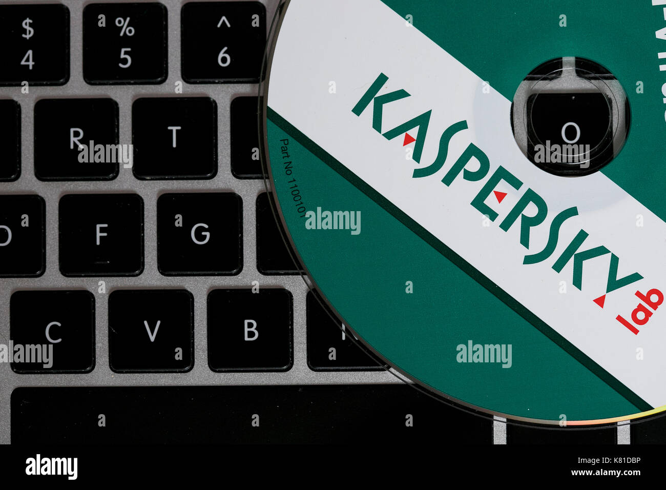 Kaspersky Lab Internet Security and Anti-Virus software products. The Russian software maker has come under scrutiny for it's close ties to the Russia Stock Photo