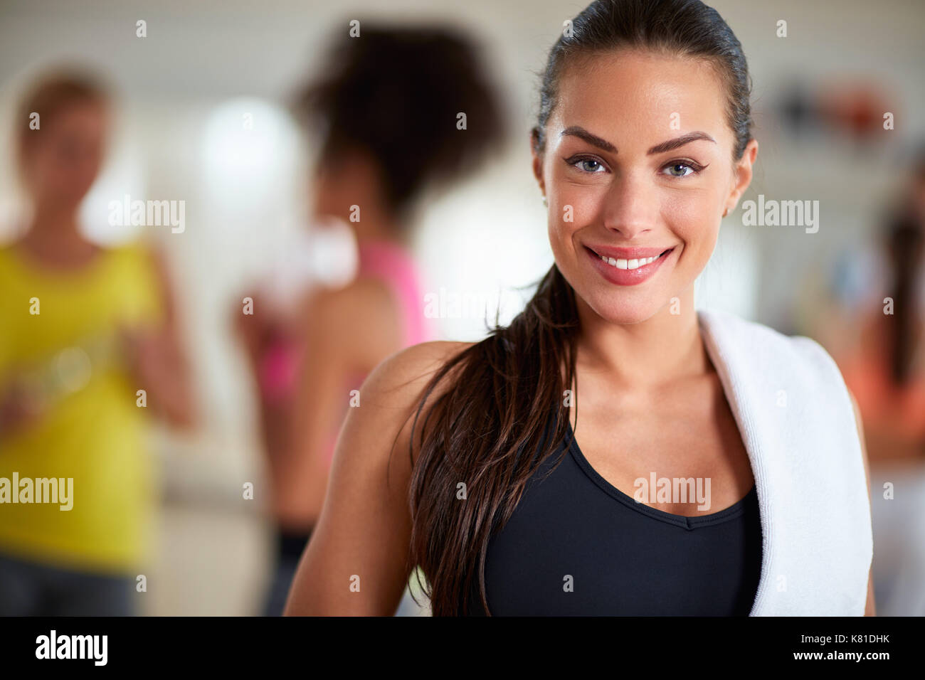 Portrait of beautiful fitness woman after training Stock Photo