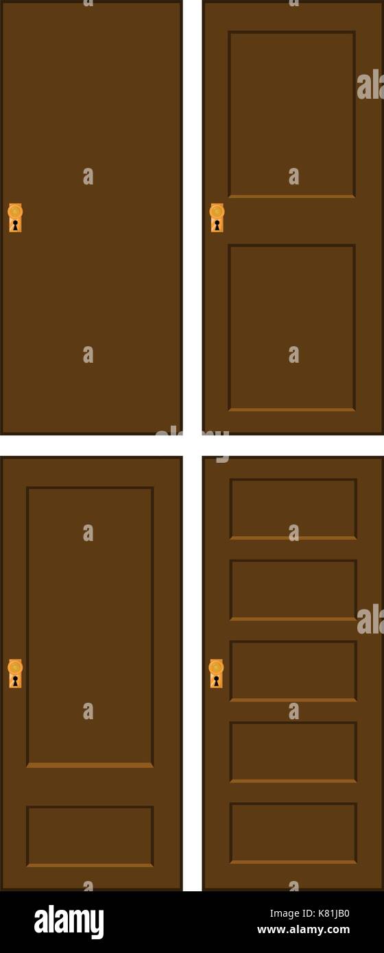 wooden door set vector symbol icon design. Beautiful illustration ...