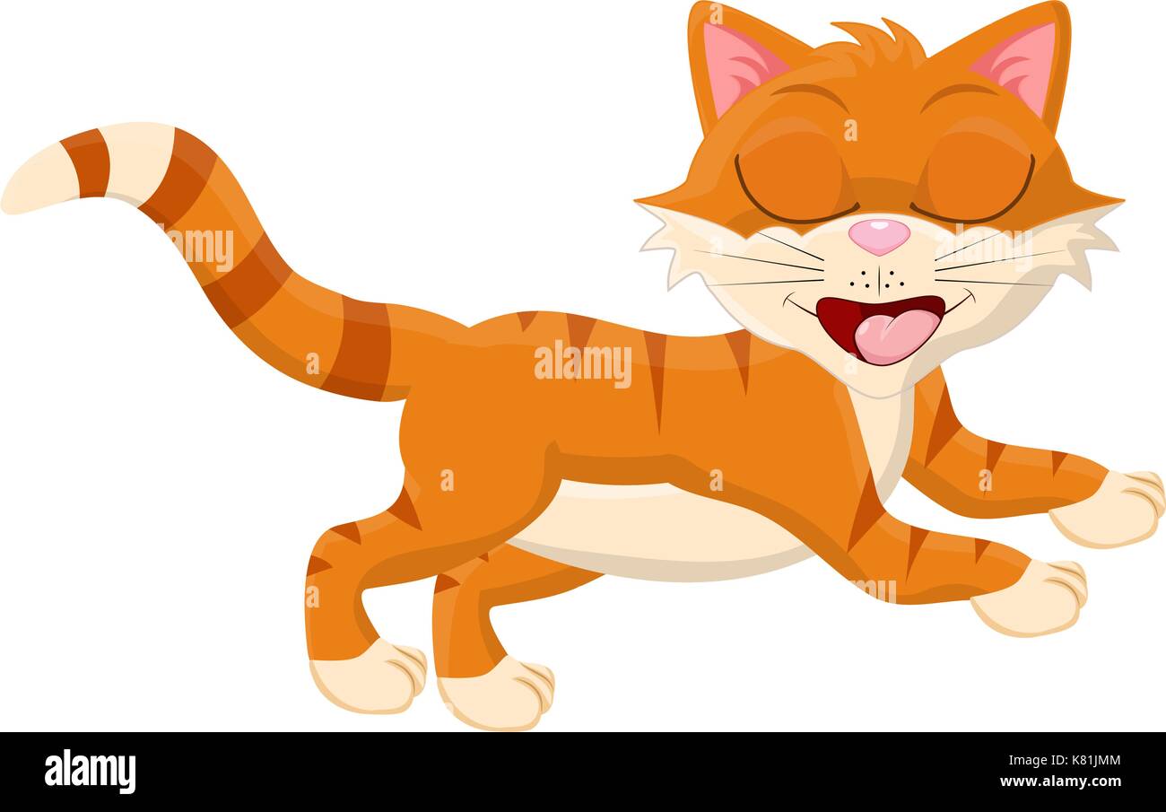 cartoon cat with closed eyes vector symbol icon design. Beautiful