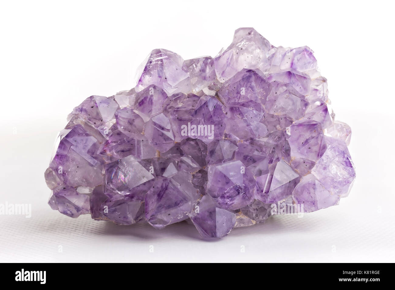 Amethyst on white background. Stock Photo