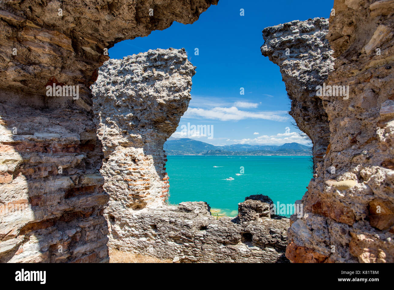 Grotte di Catullo Roman villa archeological site on Sirmione, Lake Garda, Italy Stock Photo