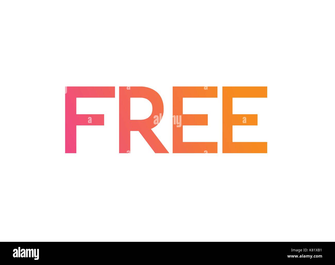 The Colorful gradient pink to orange serif font keyword FREE Stock Vector