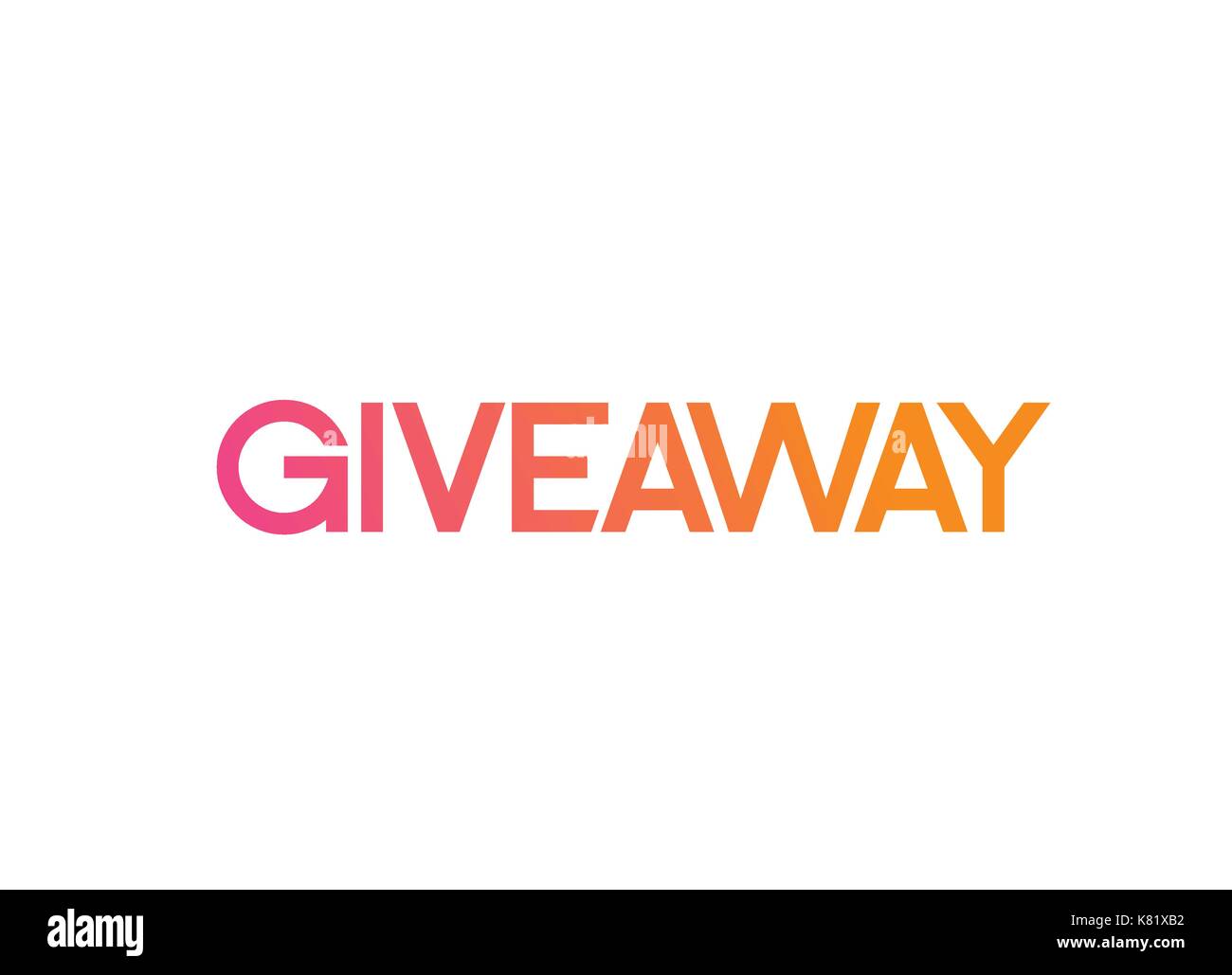 The Colorful gradient serif font word GIVEAWAY for promotion Stock Vector