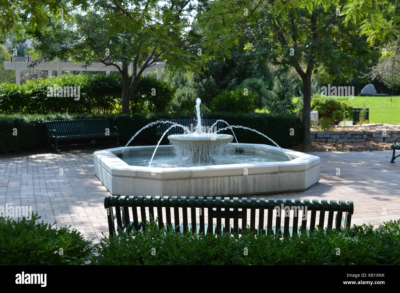 Water fountain in the park Stock Photo - Alamy