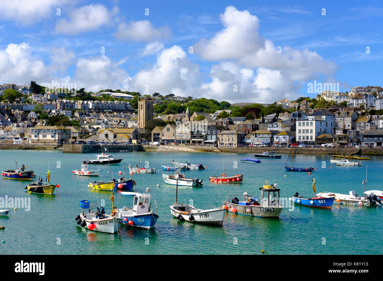 Fishing port, St Ives, Cornwall, England, Great Britain Stock Photo