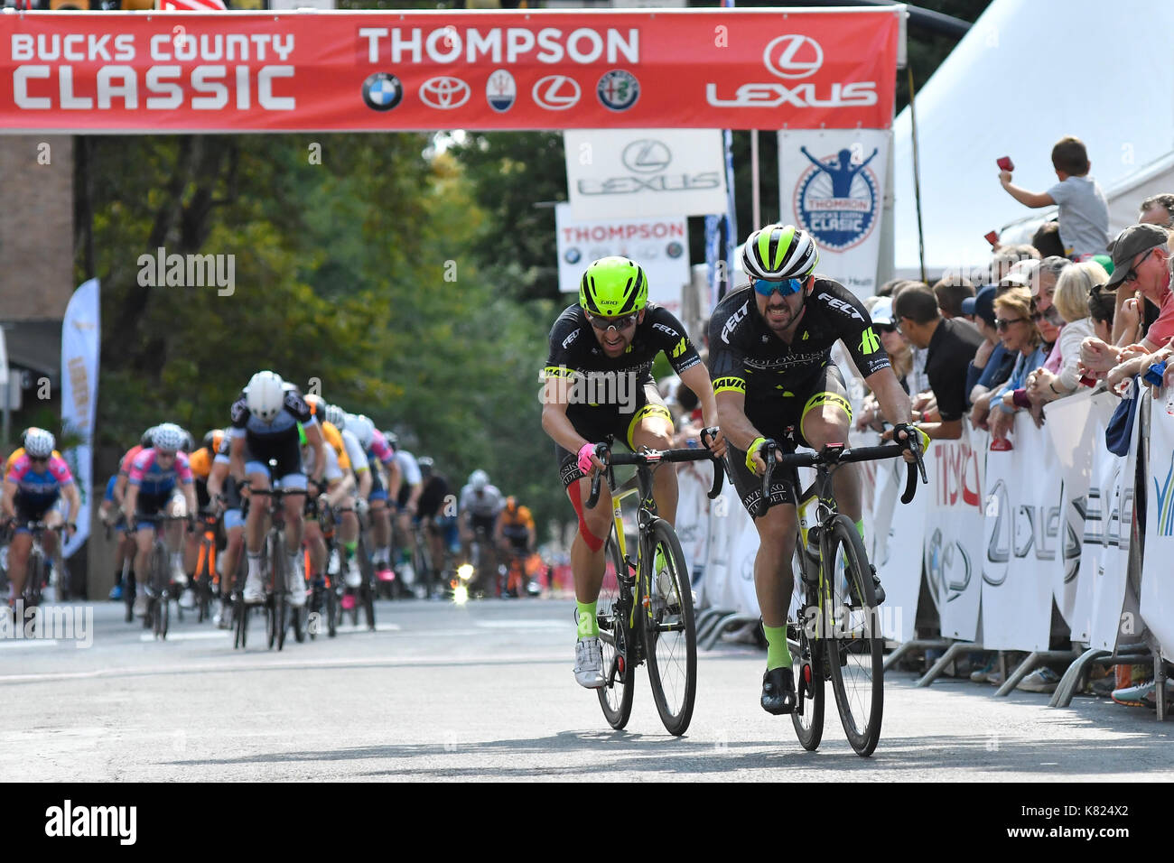 Oscar Clarck, with Holowesko/Citadel, Samantha Schneider, with ISCorp win the   2017 edition of the Bucks County Classic, in Doylestown, PA, on Septem Stock Photo