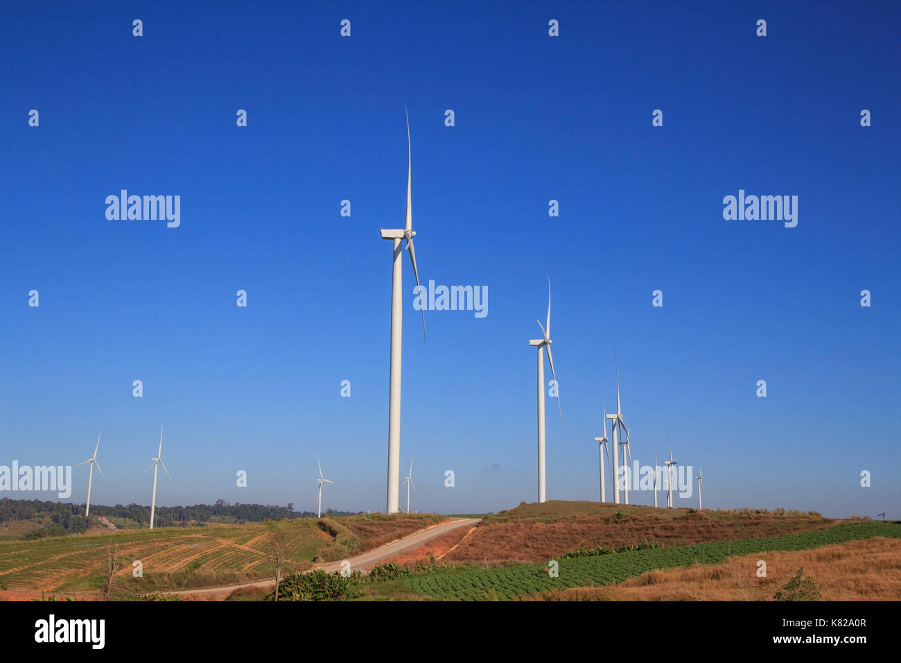 wind turbine with blue sky Stock Photo - Alamy