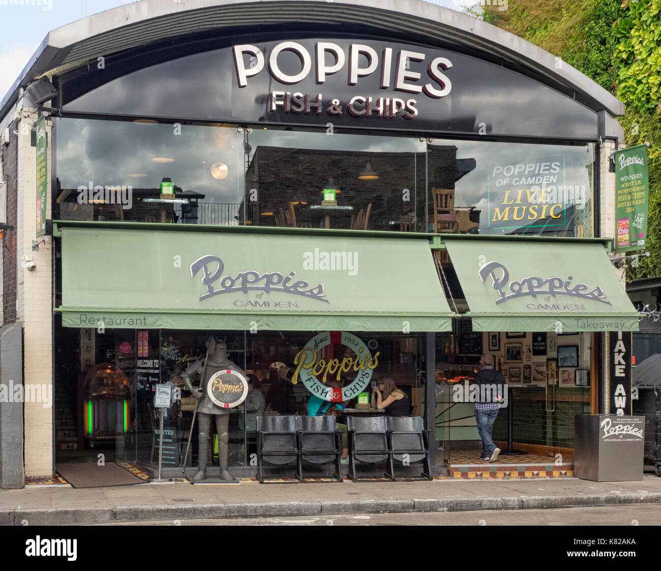 LONDON, UK AUGUST 12, 2017 Poppies Fish and Chips Restaurant in Camden Stock Photo Alamy