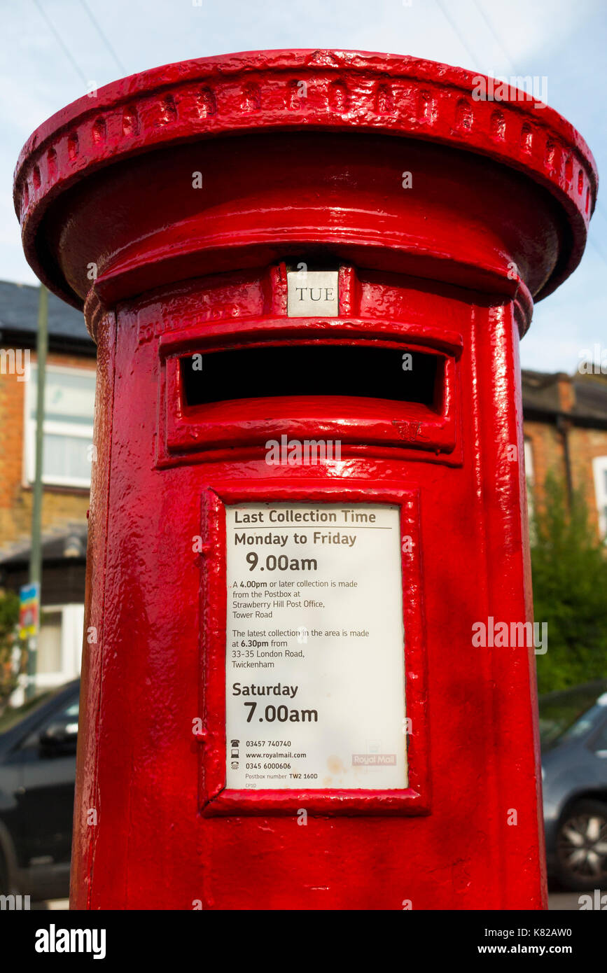 Red Post Box Collection Time Stock Photos & Red Post Box Collection