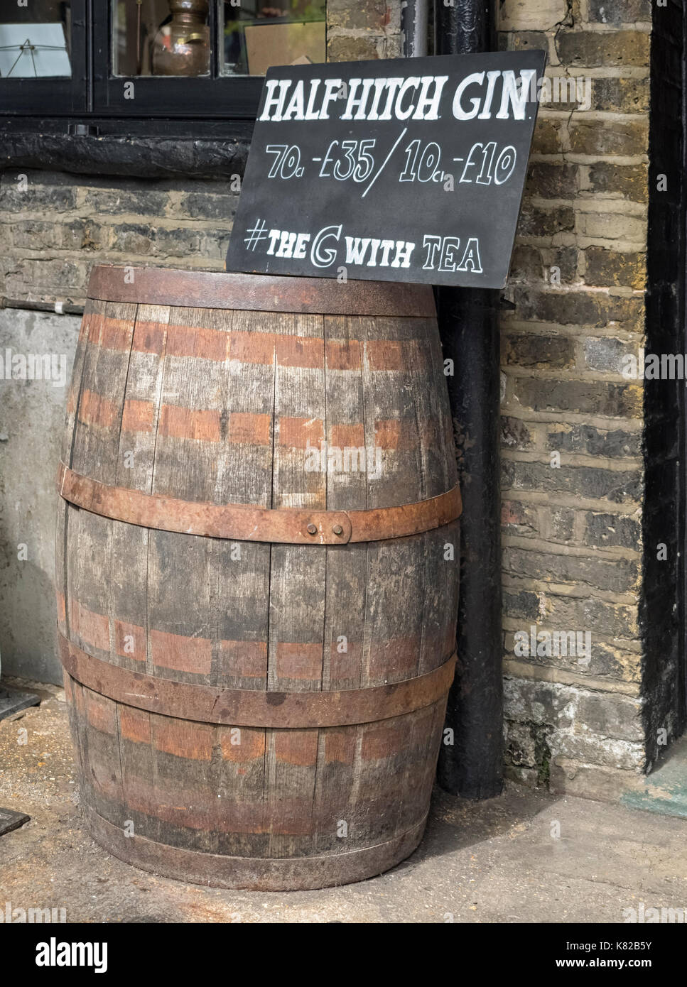 LONDON, UK AUGUST 12, 2017 sign for the Half Hitch Micro Distillery