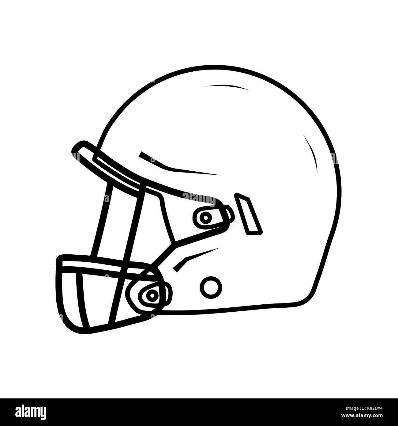 American football helmet, side view Stock Vector