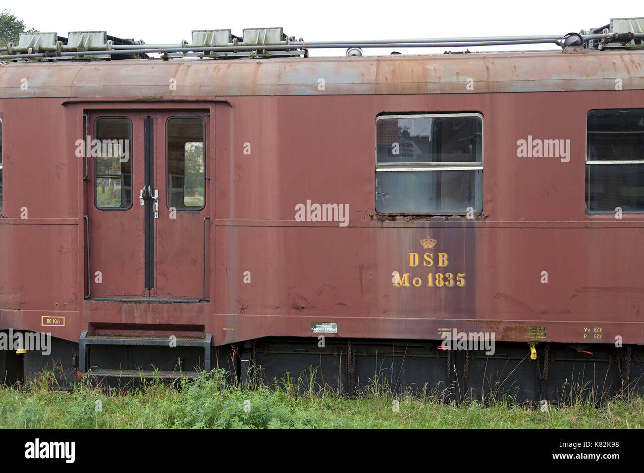 old railway waggon at the station of Suederbrarup, Schleswig-Holstein ...