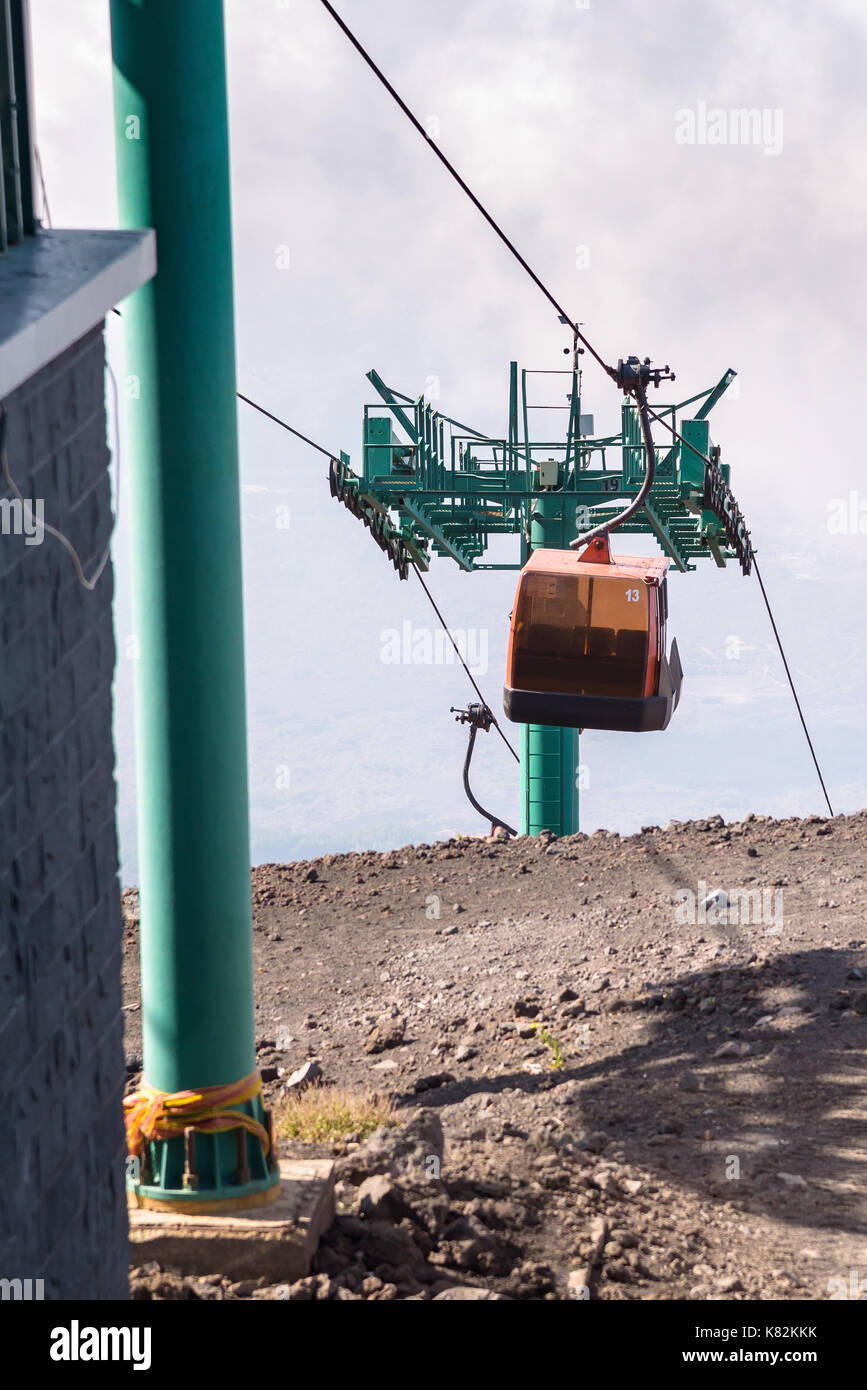 Upper station of the cable car on Mount Etna, Sicily, Italy Stock Photo