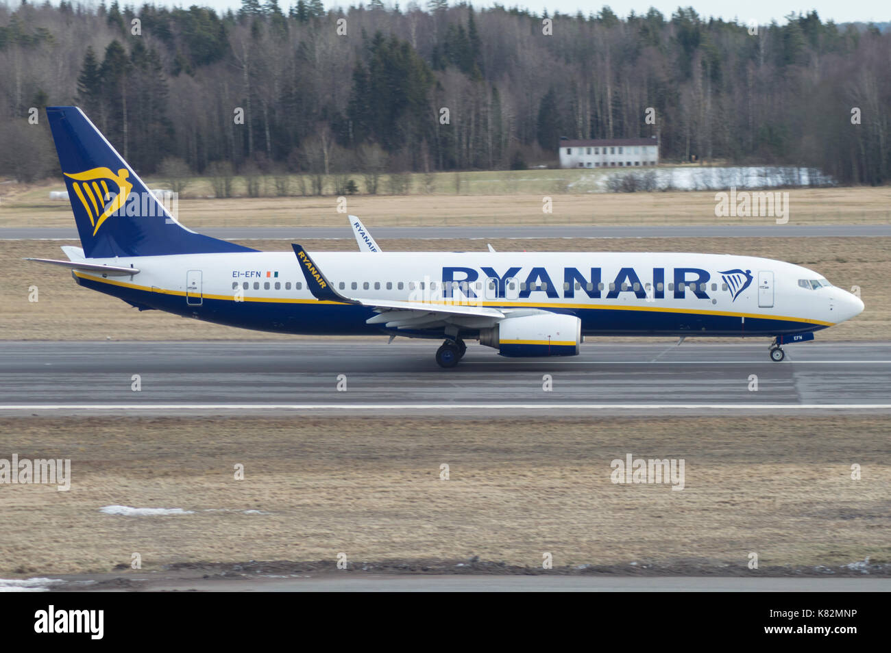 Ryanair Boeing 737-8AS/W at Sandefjord Lufthavn, Torp. (TRF/ENTO) Stock Photo