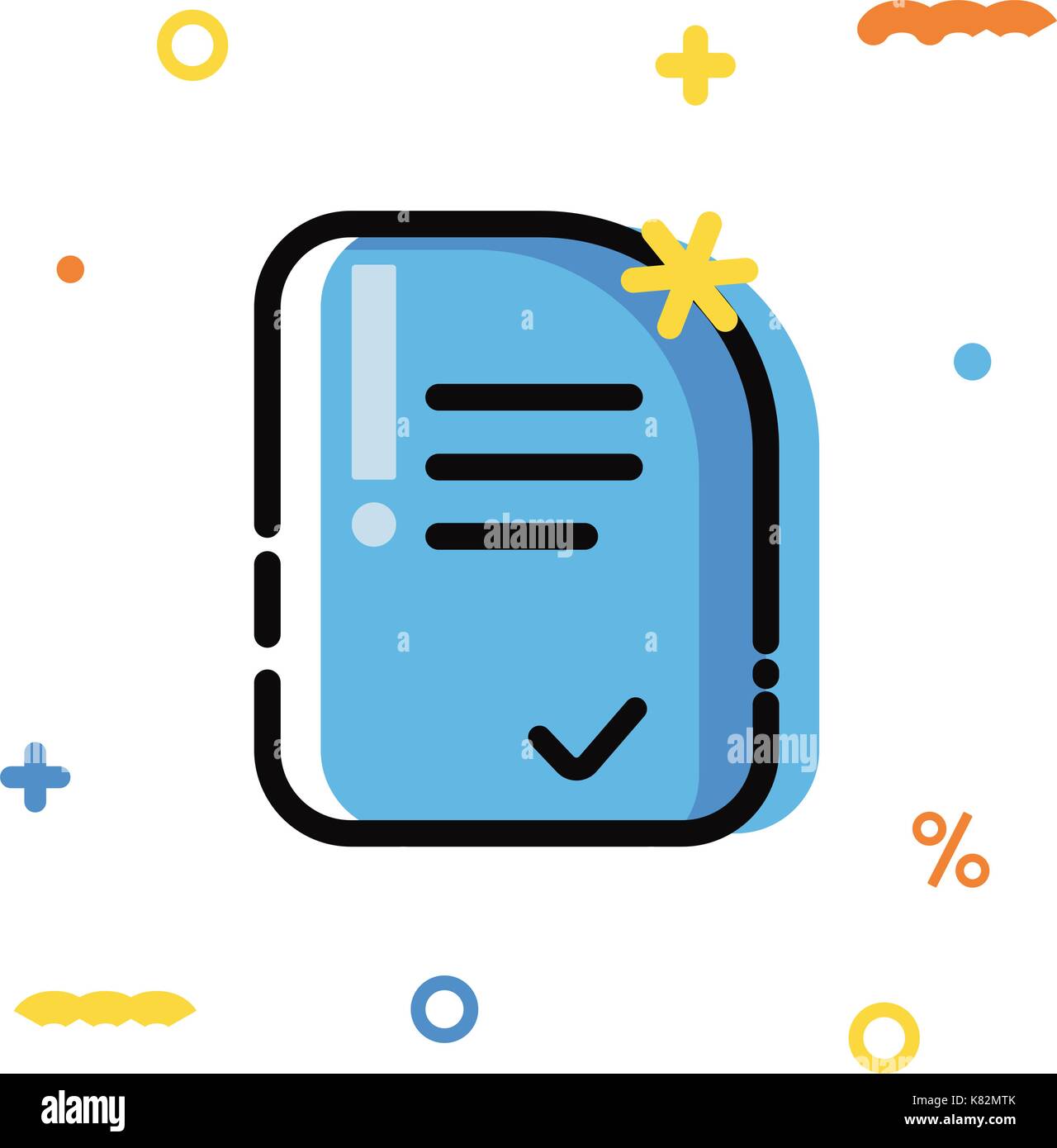 Line art flat Style. Document Application development, business and information. Vector icons and elements collection. Finance Concept. Stock Vector