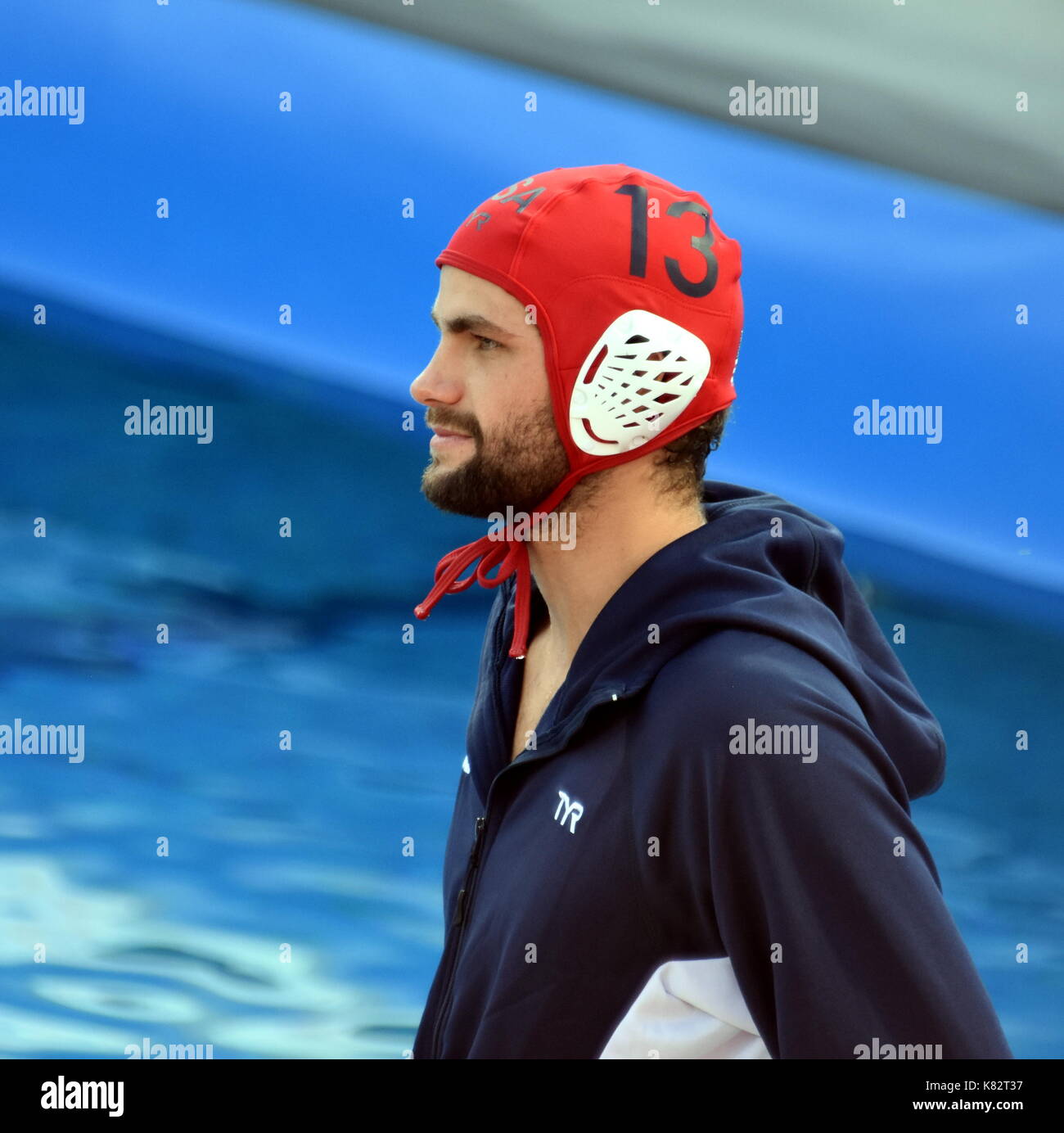 Budapest, Hungary - Jul 17, 2017. HOLLAND Drew, goalkeeper of the USA team.  FINA Waterpolo World Championship was held in Alfred Hajos Swimming Centre  Stock Photo - Alamy