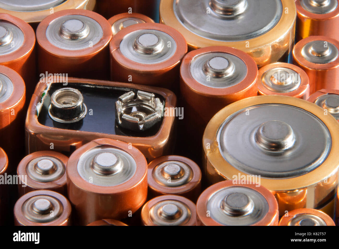 Used alkaline batteries for recycling Stock Photo Alamy