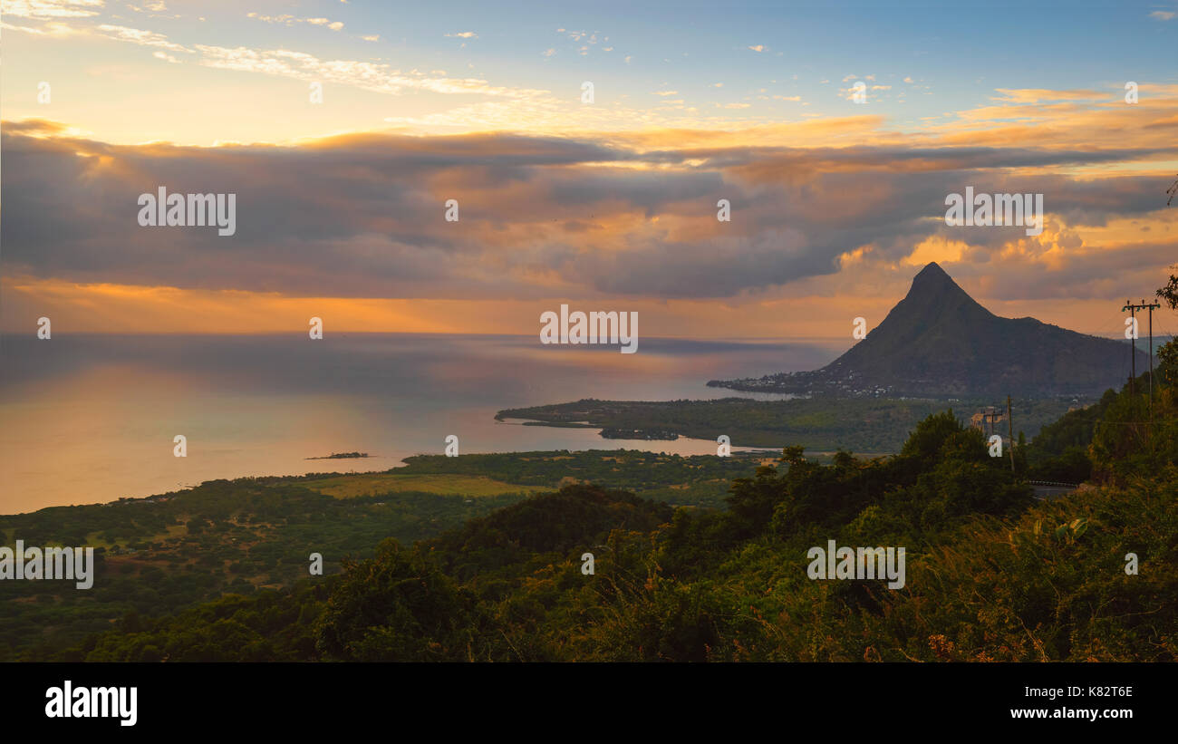 View from Piton de la Petite Riviere Noire, highest peak of Mauritius