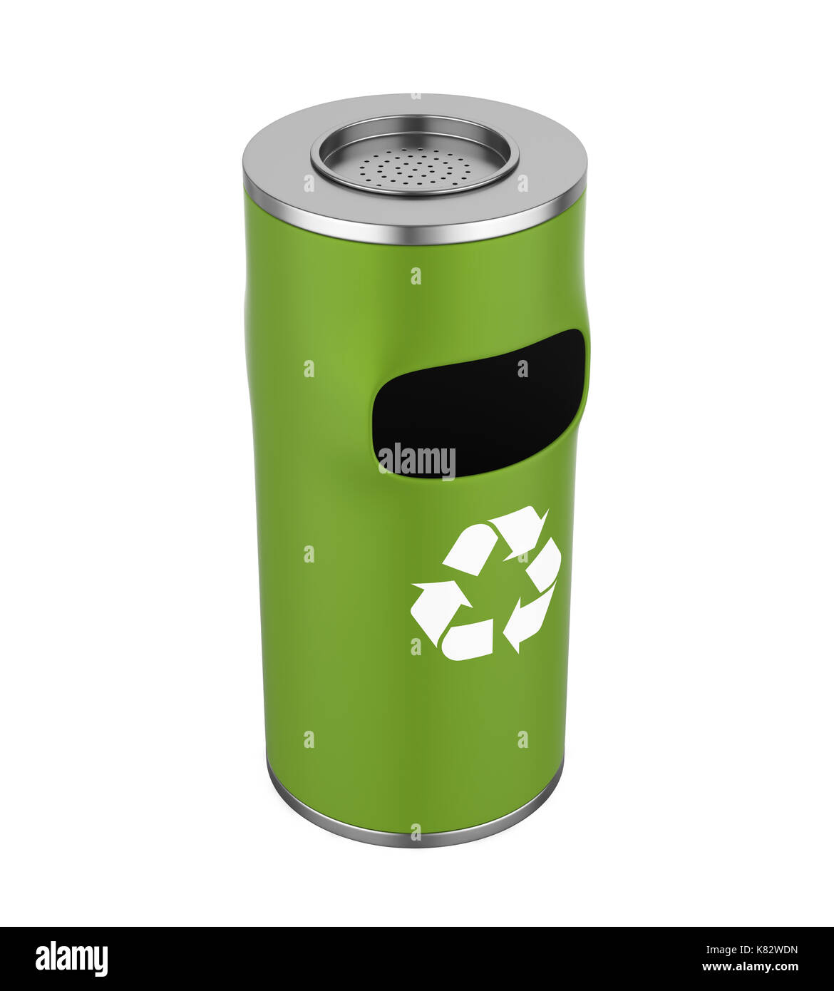 Garbage Trash Bin with Recycle Symbol Isolated Stock Photo Alamy