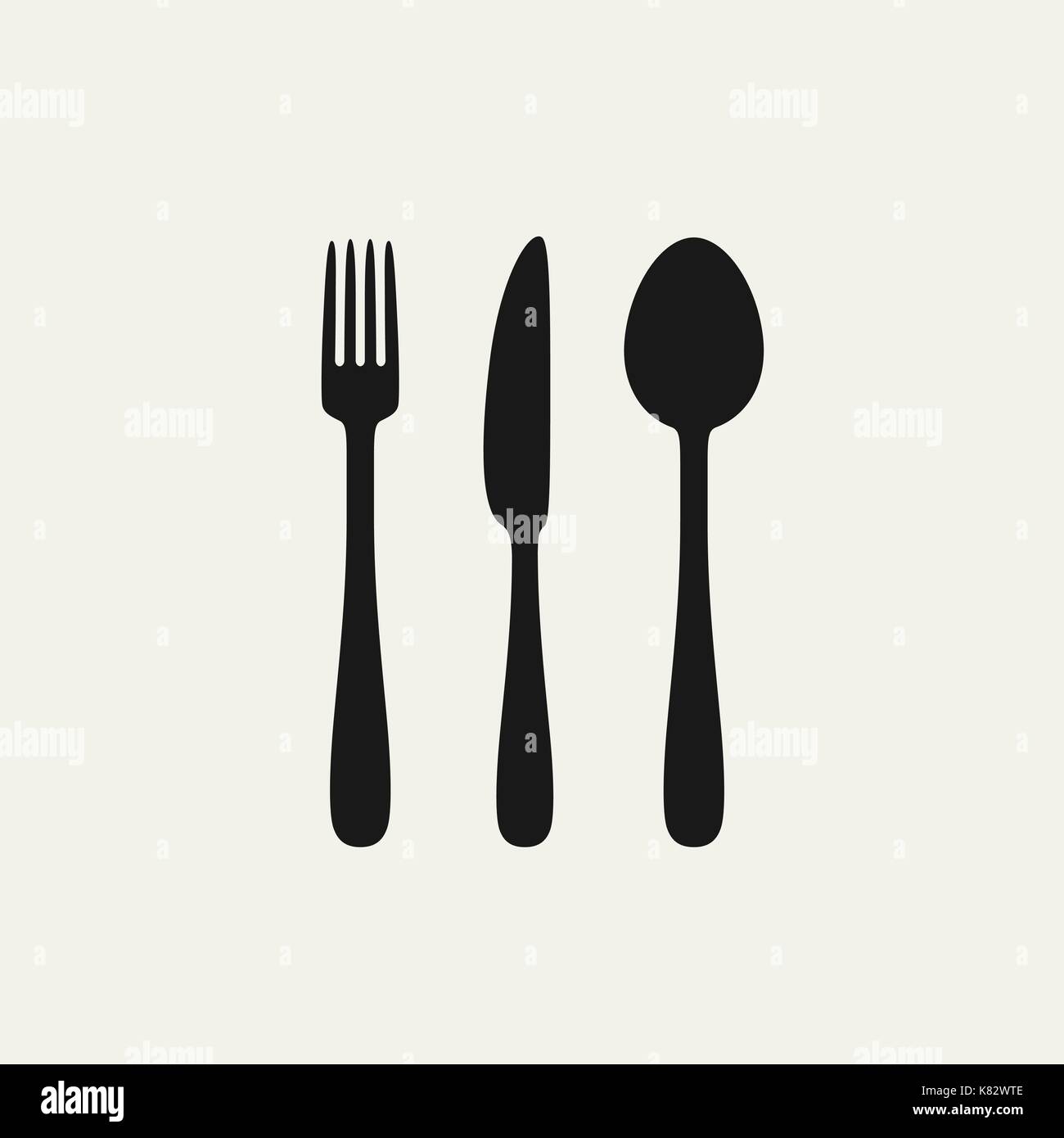 Cutlery black silhouettes Stock Vector