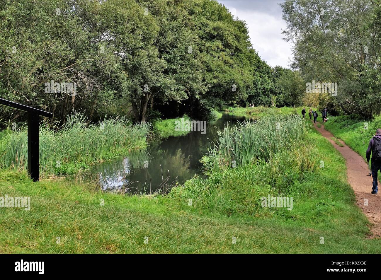 Three Rivers Surrey river Wey surrey town path Stock Photo - Alamy
