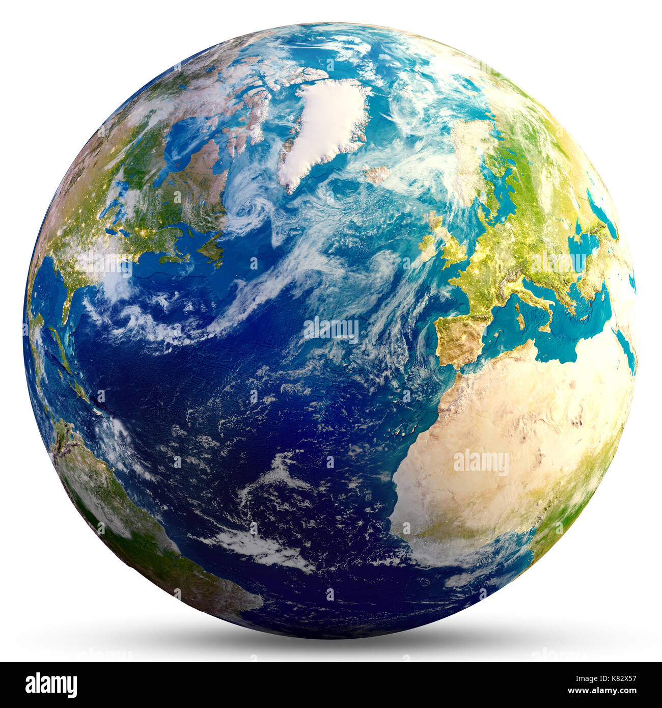 Planet Earth - Atlantic 3d rendering Stock Photo