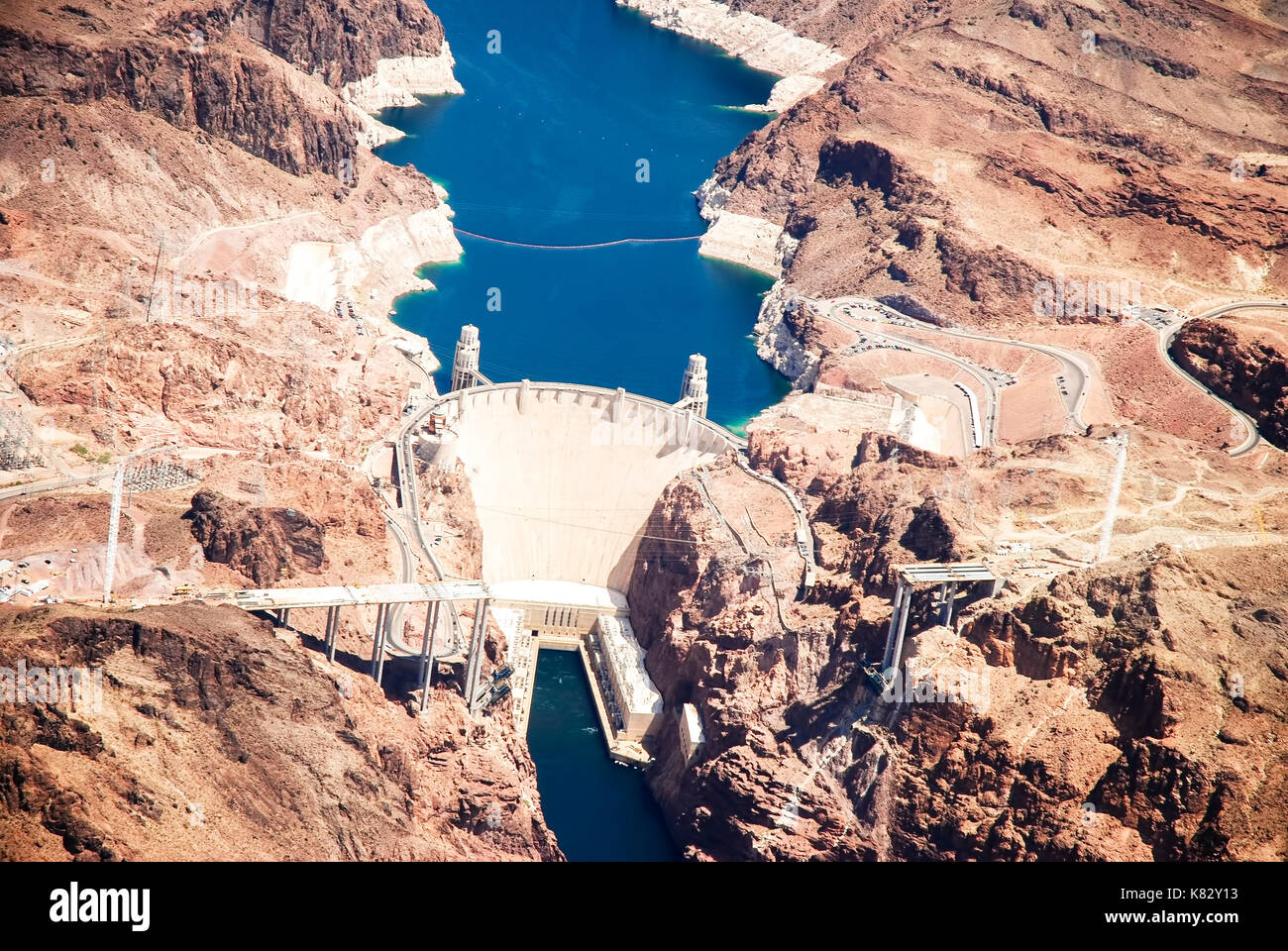 Aerial view of hoover dam Stock Photo - Alamy