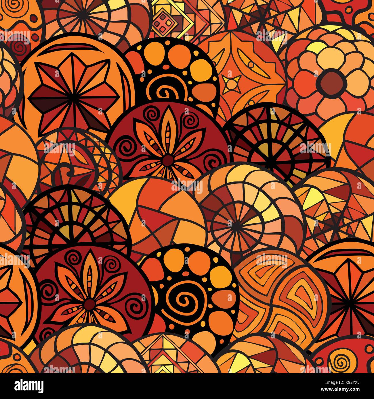 hand drawn vector ethnic seamless pattern Stock Vector Image & Art - Alamy