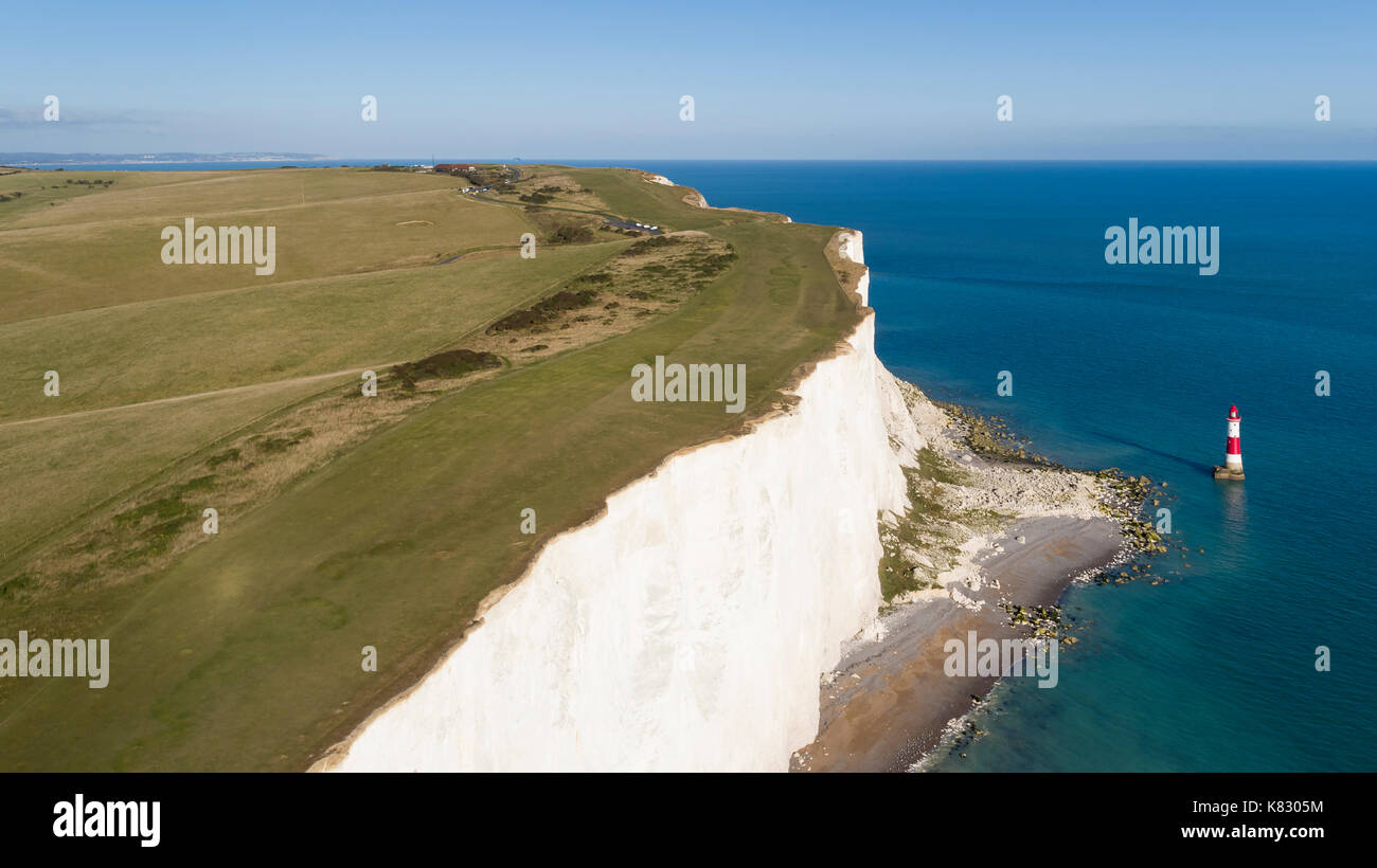 United Kingdom, East Sussex, Eastbourne, Beachy Head lighthouse, Seven ...