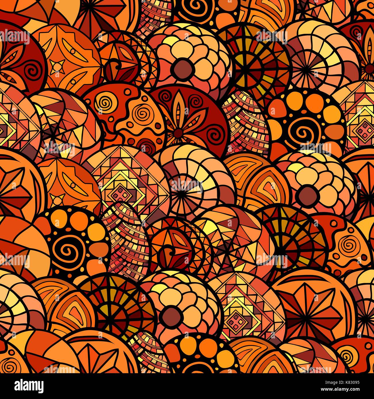 hand drawn vector ethnic seamless pattern Stock Vector