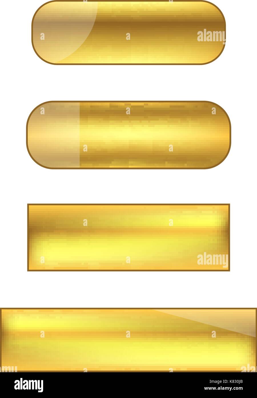 vector web buttons set - golden Stock Vector Image & Art - Alamy