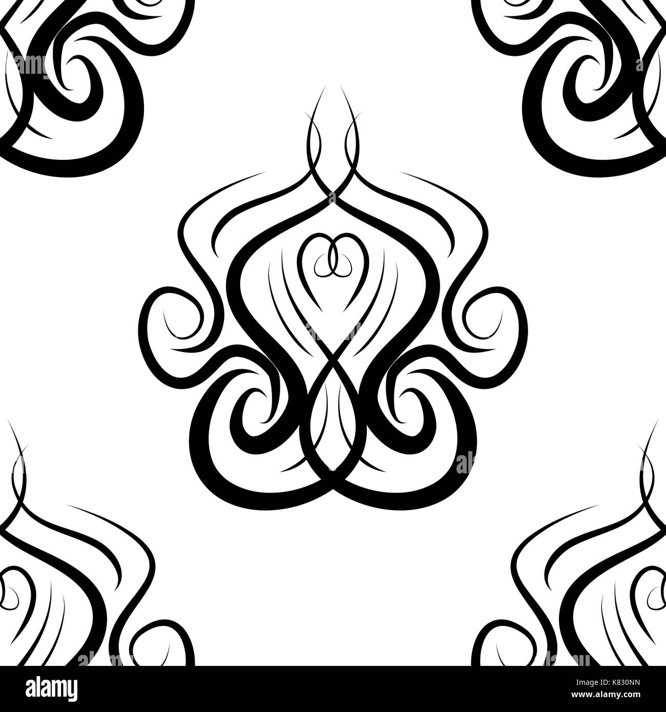 abstract black and white vector damask seamless pattern Stock Vector ...