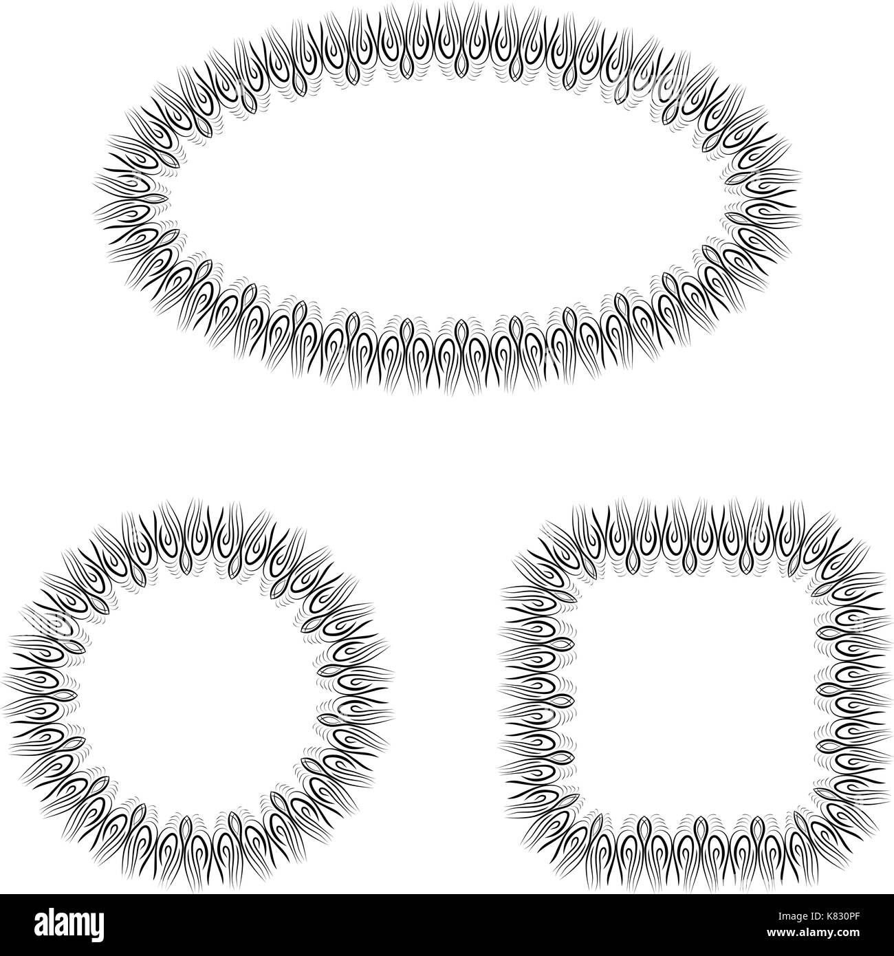 abstract vector black and white ornate frames set Stock Vector Image