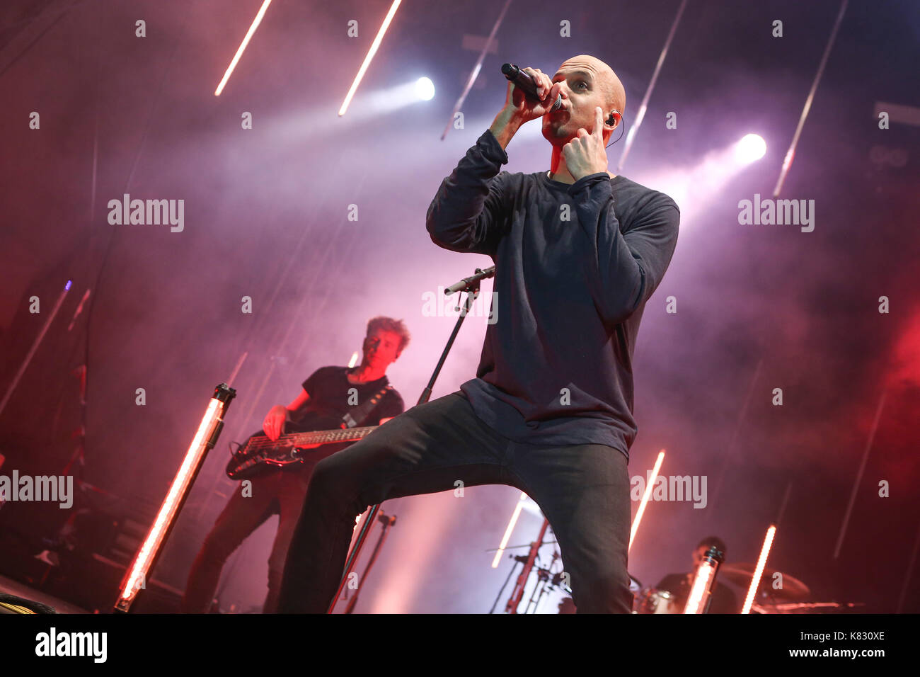 Giessen, Germany. 9th September, 2017. Milow, Belgian singer-songwriter, real name Jonathan Ivo Gilles Vandenbroeck, Open-air concert (Modern Heart Open Air 2017) at Gießener Kultursommer 2017, Kloster Schiffenberg, Gießen, Germany. Credit: Christian Lademann Stock Photo