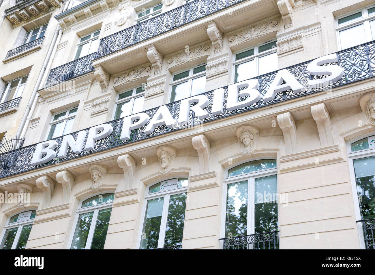 Paris France Bnp Paribas Bank Financial On Champs Elysee Paris