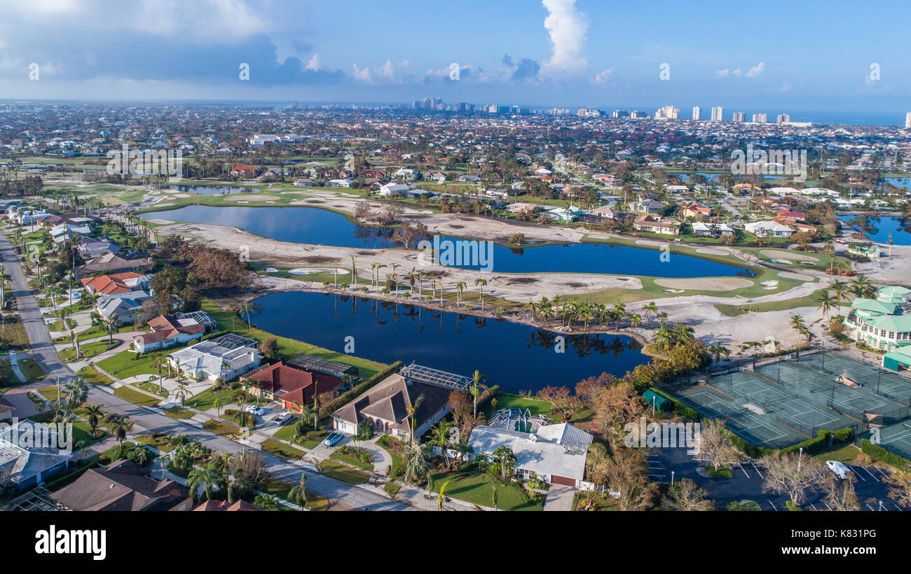 Aerial View Of Marco Island Fl After Hurricane Irma Stock Photo Alamy