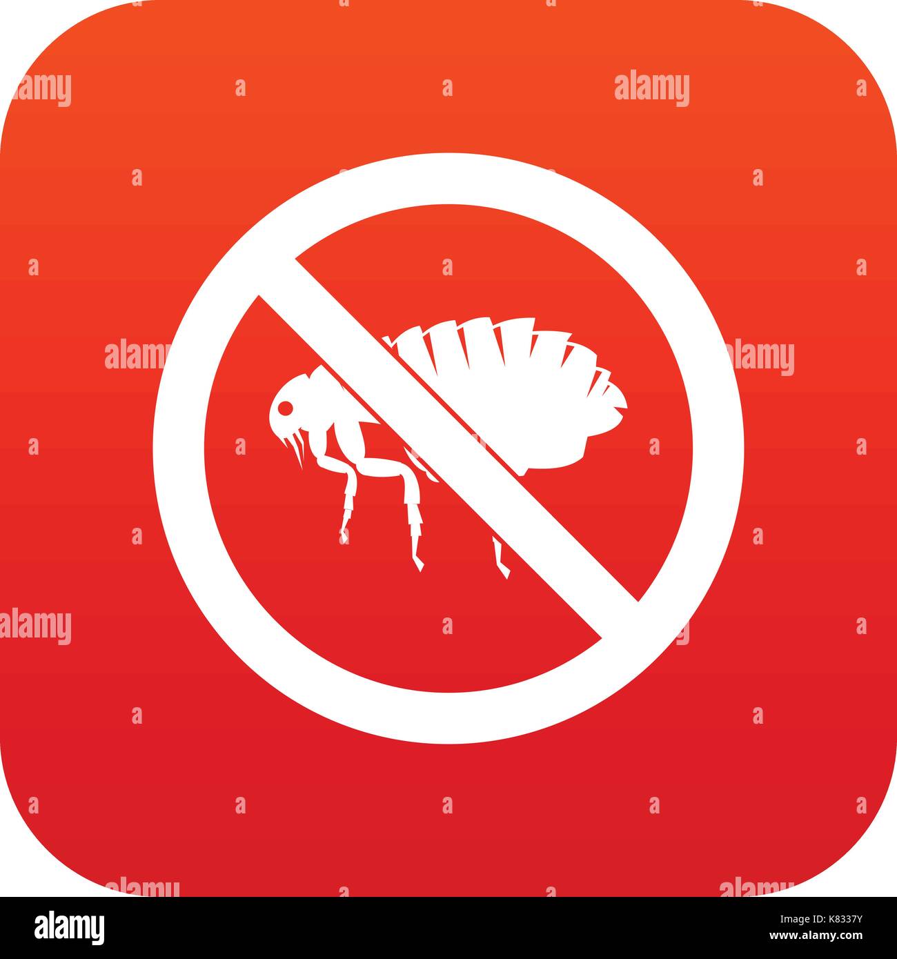 No flea sign icon digital red Stock Vector