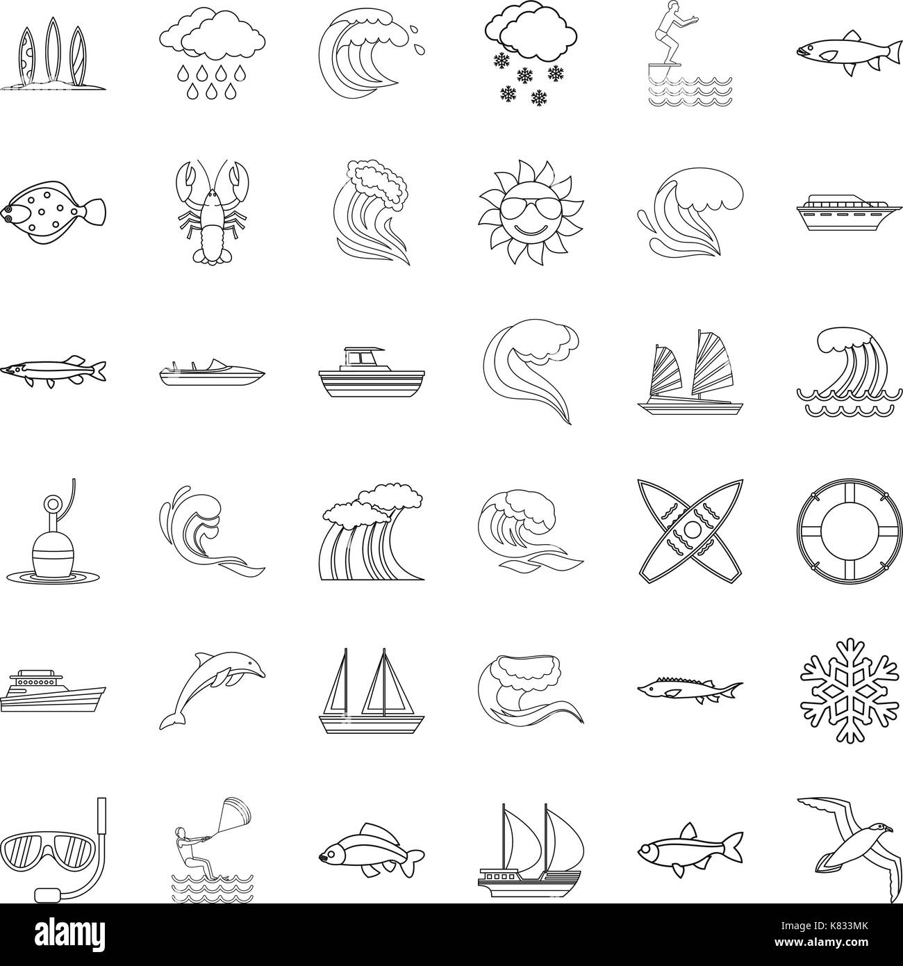 Environment icons set, outline style Stock Vector Image & Art - Alamy