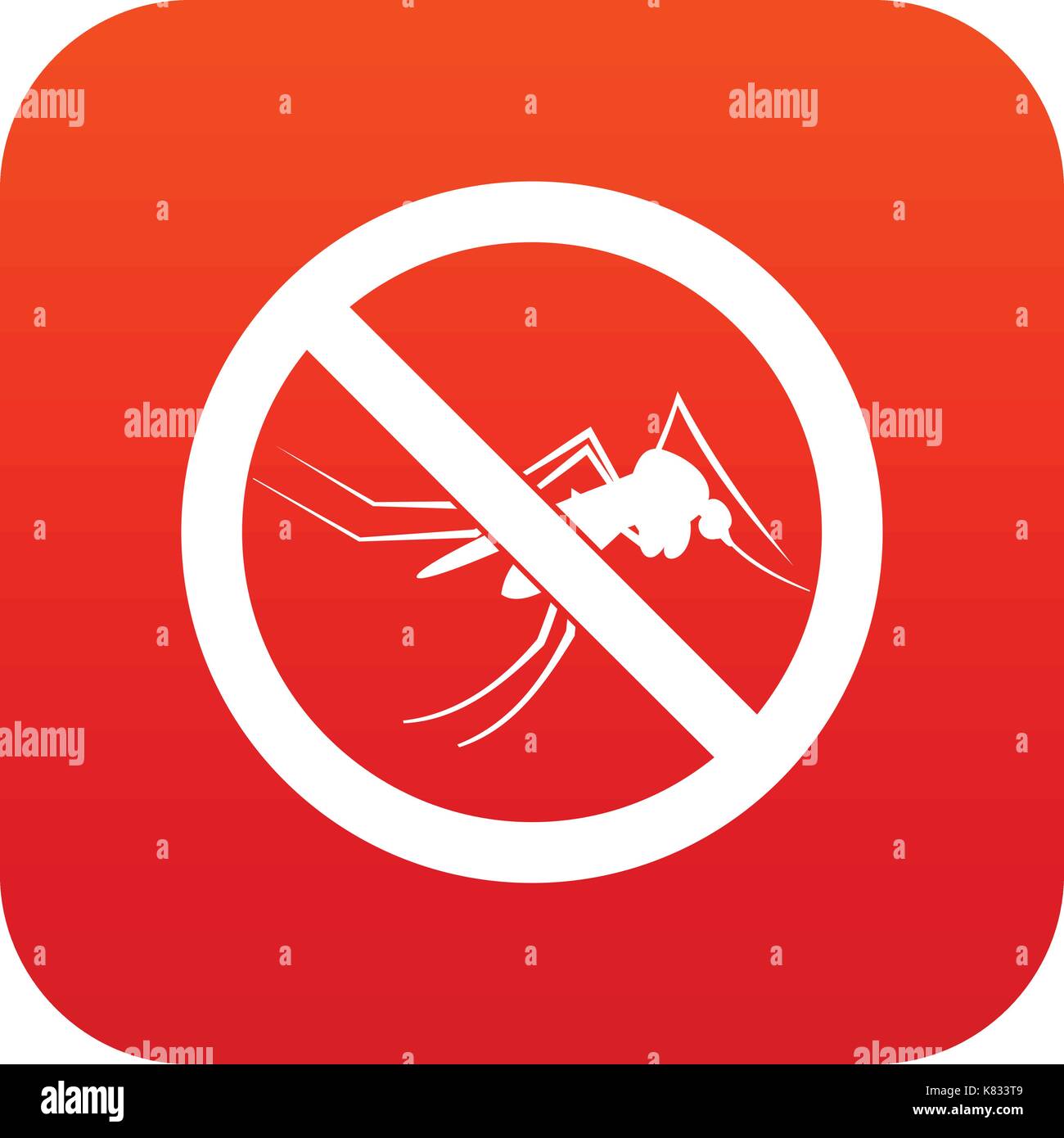 No mosquito sign icon digital red Stock Vector