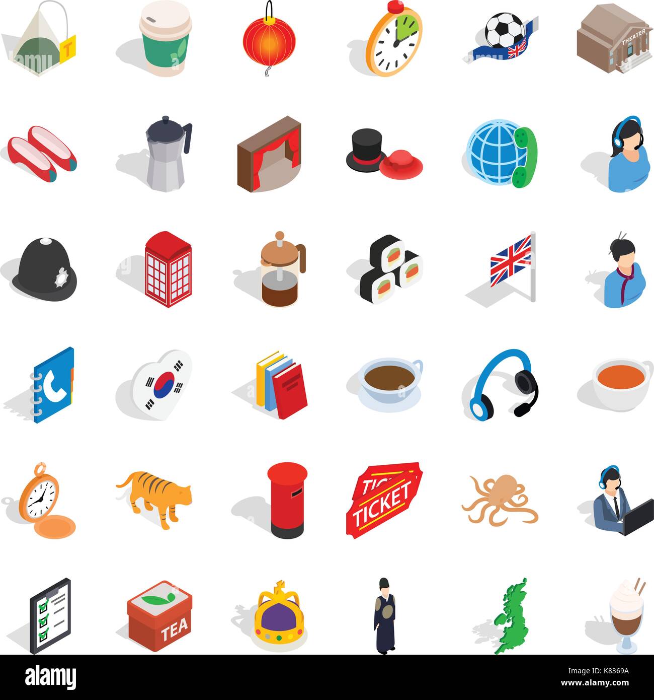 Tablet icons set, isometric style Stock Vector