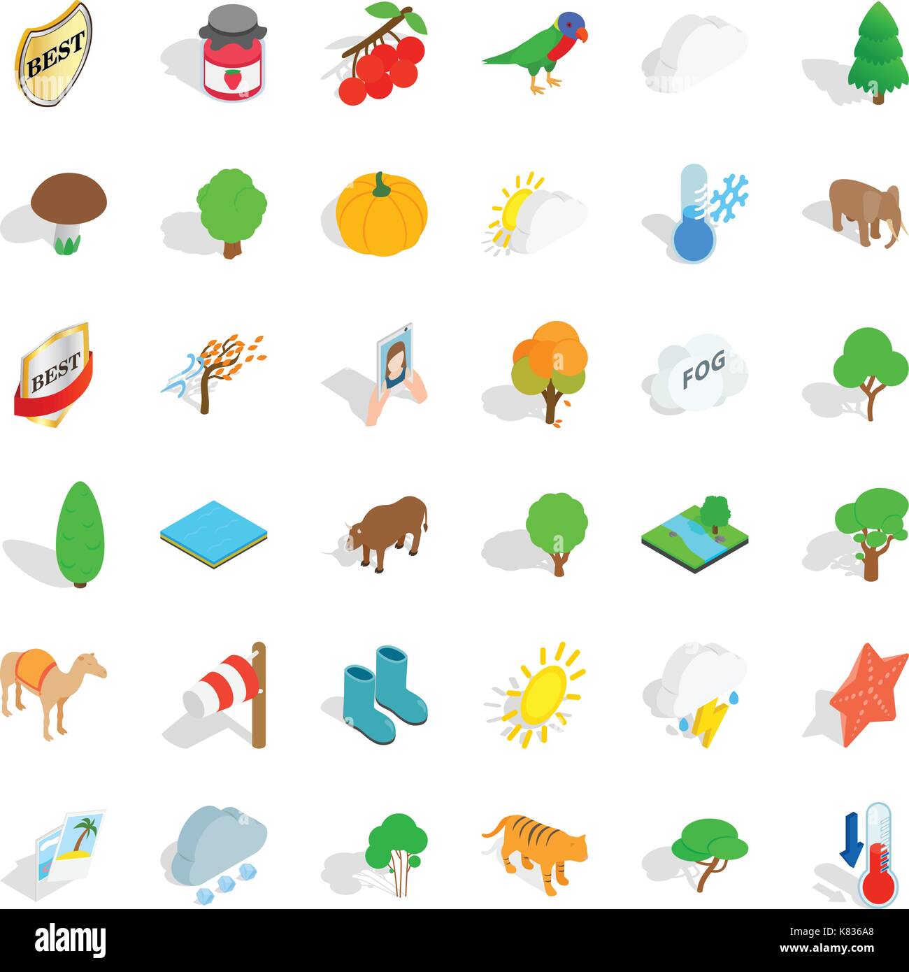 Wild animal icons set, isometric style Stock Vector Image & Art - Alamy