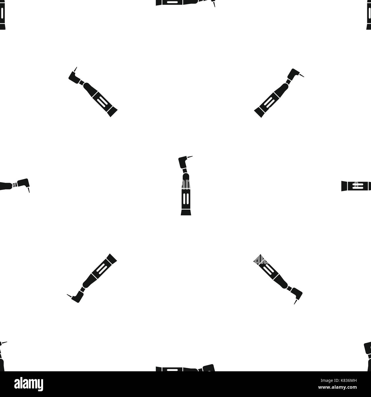 Dental drill pattern seamless black Stock Vector
